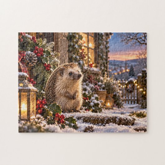 Winter Vakantie Egel Design Legpuzzel (Horizontaal)