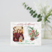 Winter Vakantie Foto Familie Kerstkaart Kaart (Staand voorkant)