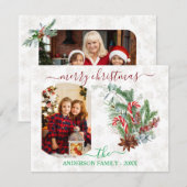 Winter Vakantie Foto Familie Kerstkaart Kaart (Voorkant / Achterkant)