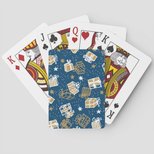 Winter vakantie geschenkdozen patroon pokerkaarten (Achterkant)