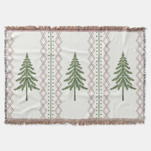 Winter Vakantie Gezellige Cabin Pine Tree Deken (Voorkant)