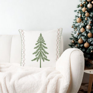 Winter Vakantie Gezellige Cabin Pine Tree Kussen