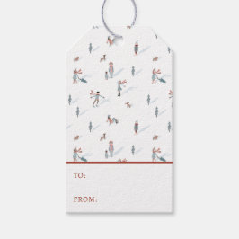 Winter Vakantie Gift Label Cadeaulabel