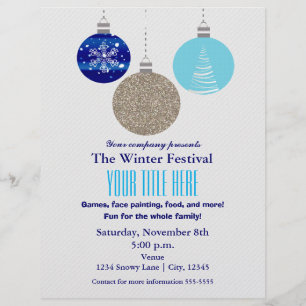 Winter Vakantie Hangend Ornament Evenement Flyer P