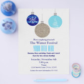 Winter Vakantie Hangend Ornament Evenement Flyer P (Enkel)