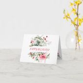 Winter vakantie hulst RODE BES takken Kaart (Gele Bloem)