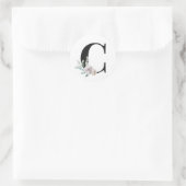 Winter vakantie initiaal sticker letter C (Tas)