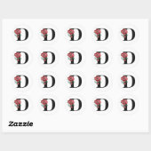 Winter vakantie initiaal sticker letter D (Vel)