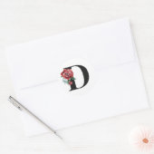 Winter vakantie initiaal sticker letter D (Envelop)