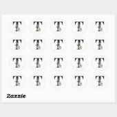 Winter vakantie initiaal sticker letter T (Vel)