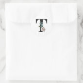 Winter vakantie initiaal sticker letter T (Tas)