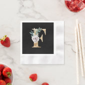 Winter vakantie initialen letter F Servet (Insitu)