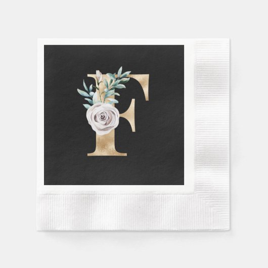 Winter vakantie initialen letter F Servet (Voorkant)