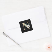 Winter vakantie initialen letter N Vierkante Sticker (Envelop)