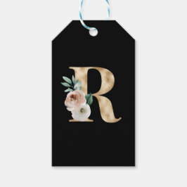Winter vakantie initialen letter R Cadeaulabel