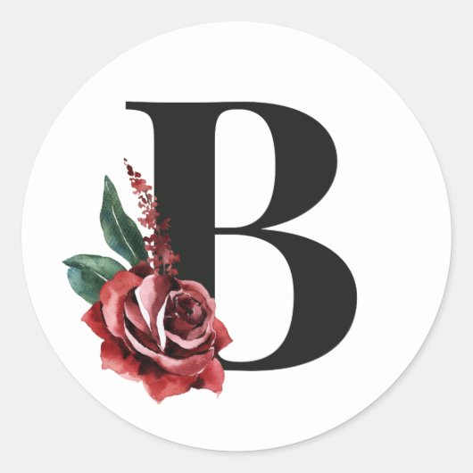 Winter vakantie initialen sticker letter B (Voorkant)