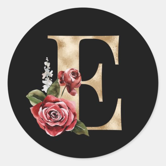 Winter vakantie initialen sticker letter E (Voorkant)