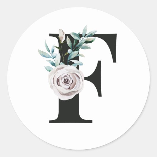 Winter vakantie initialen sticker letter F (Voorkant)
