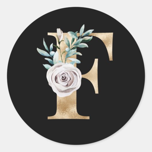 Winter vakantie initialen sticker letter F (Voorkant)