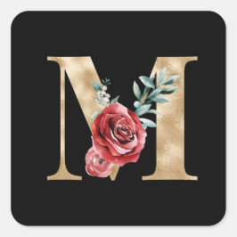Winter vakantie initialen sticker letter M