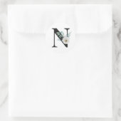 Winter vakantie initialen sticker letter N (Tas)