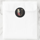Winter vakantie initialen sticker letter U (Tas)