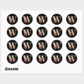 Winter vakantie initialen sticker letter W (Vel)