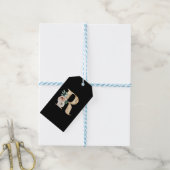 Winter vakantie initials letter R Cadeaulabel (Met Touw)