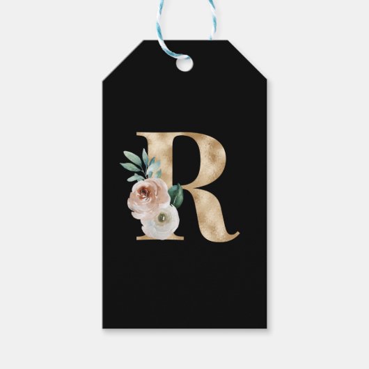 Winter vakantie initials letter R Cadeaulabel (Voorkant)