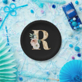 Winter vakantie initials letter R Papieren Bordje (Feest)