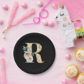 Winter vakantie initials letter R Papieren Bordje (Feest)