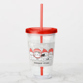 Winter Vakantie Katten Acryl Drinkbeker (Voorkant)