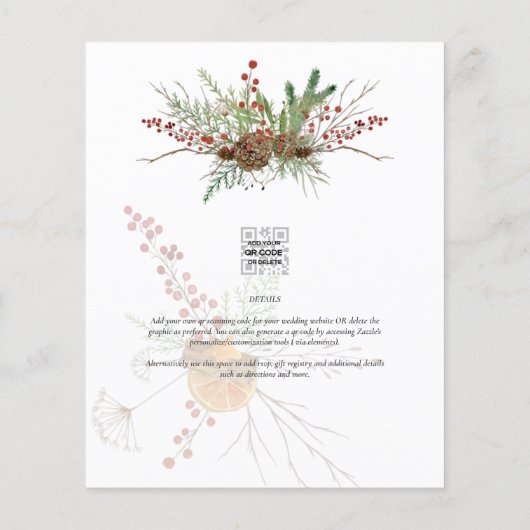 Winter Vakantie Kerst Huwelijksuitnodiging Flyer (Achterkant)