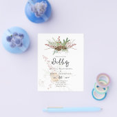 Winter Vakantie Kerst Huwelijksuitnodiging Flyer (Enkel)