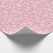 Winter Vakantie Kerstcadeau Inpakken -Retro Roze Cadeaupapier (Hoek)