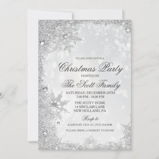 Winter Vakantie Kerstfeest uitnodiging (Voorkant)