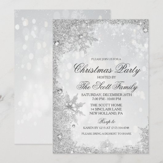 Winter Vakantie Kerstfeest uitnodiging (Voorkant / Achterkant)