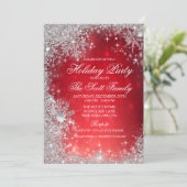 Winter Vakantie Kerstfeest uitnodiging (Staand voorkant)