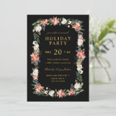 Winter Vakantie Kerstfeest Zwart Aangepaste Kleur Kaart (Staand voorkant)