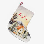 Winter Vakantie Kersthuisje Grote Kerstsok (Voorkant (Hangend))