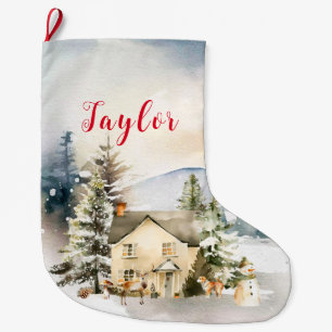 Winter Vakantie Kersthuisje Grote Kerstsok