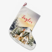 Winter Vakantie Kersthuisje Grote Kerstsok (Voorkant (Hangend))