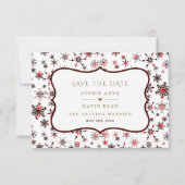 Winter Vakantie Kerstmis Rode Buffel Bruiloft Save The Date (Voorkant)