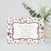 Winter Vakantie Kerstmis Rode Buffel Bruiloft Save The Date (Staand voorkant)