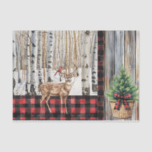 Winter Vakantie landschap Kardinaal en Herten