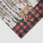 Winter Vakantie landschap Kardinaal en Herten Tissuepapier (Detail)