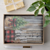 Winter Vakantie landschap Kardinaal en Herten Tissuepapier (Geschenk)