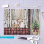 Winter Vakantie landschap Kardinaal en Herten Tissuepapier (Craft)