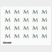 Winter vakantie MONOGRAM groene letter bessen   Ronde Sticker (Vel)