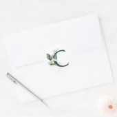 Winter vakantie MONOGRAM witte bessen Ronde Sticker (Envelop)